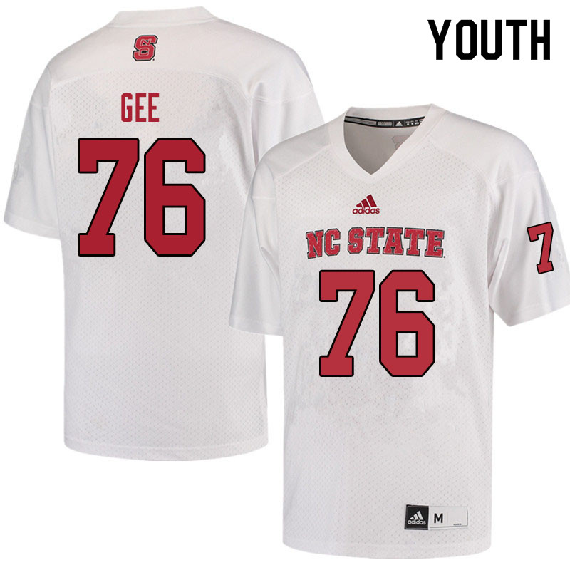 Youth #76 Harrison Gee NC State Wolfpack College Football Jerseys Sale-Red - Click Image to Close